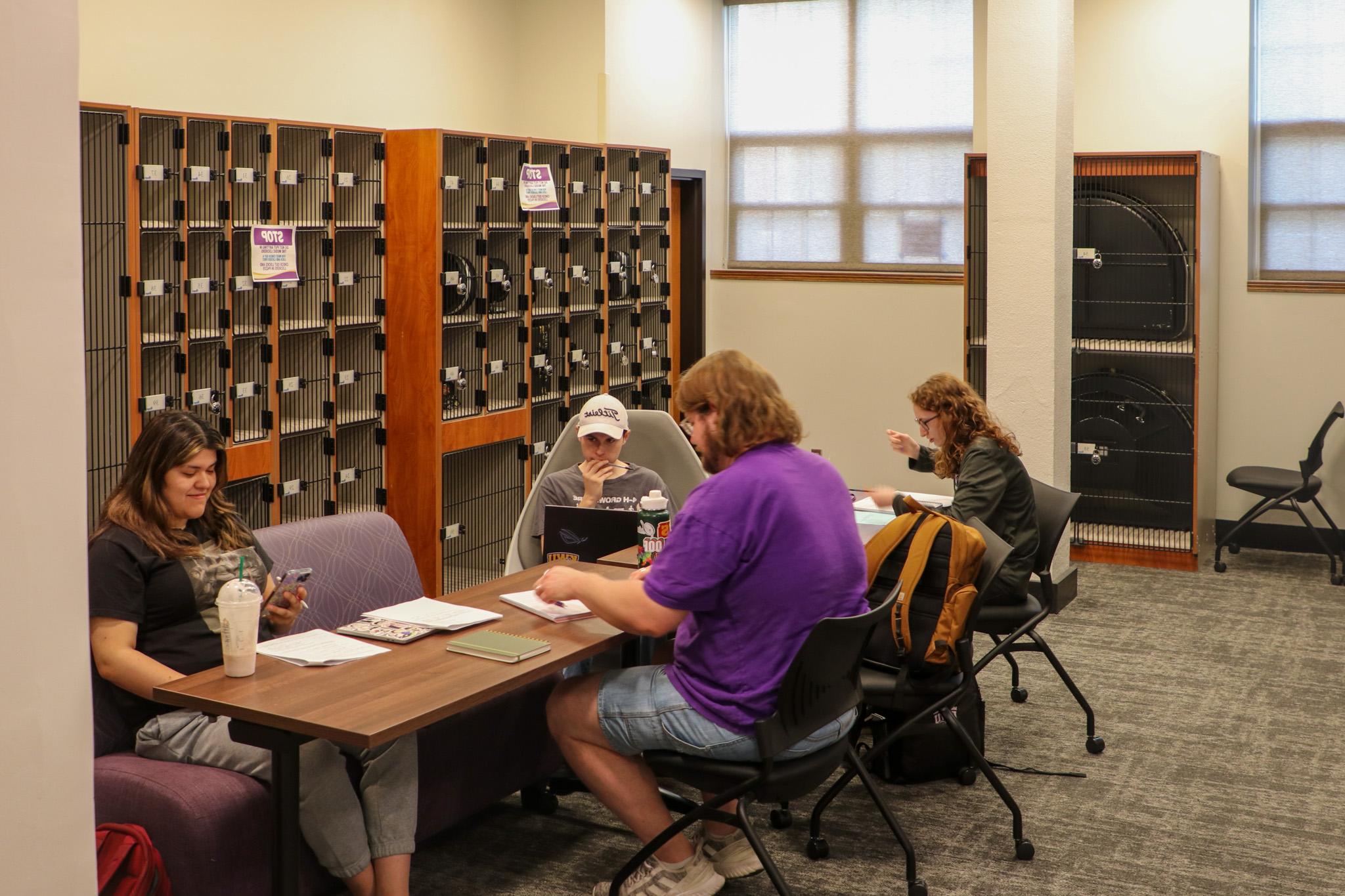 Students in music lounge